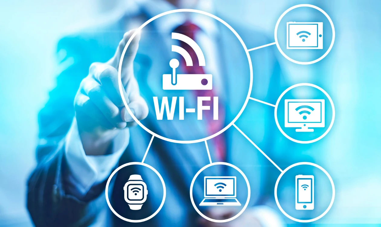 Professional setting up wireless network equipment